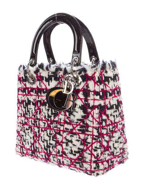 dior handbag pink tweed|lady dior designer bag.